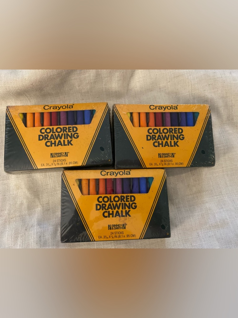 Lot of 3 Vintage Unopened Crayola Colored Drawing Chalk - Multi Color Pack